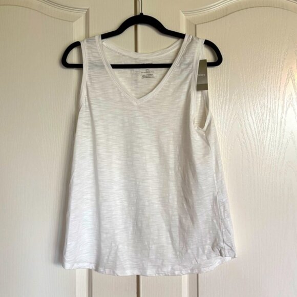 Chico’s The Ultimate Tee Andi white heathered tank top size medium Optic white - Picture 1 of 6